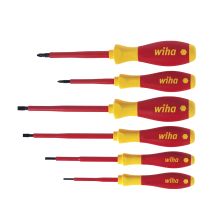 Wiha - Juego De Destornilladores Softfinish Electric Ranurados, Pozidriv, De 6 Unid (25477)