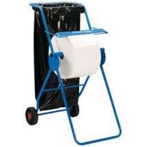 Fahrbarer Bodenständer für Großrollen – Metall – blau – 1090mm – 500mm – 740mm – 8000g – Passend für: Großrollen