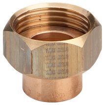 Bocchettone Ff 18-3/4 Portagomma Di Bronzo, Dado A Risvolto Di Ottone, Estremità A Saldare Femmina, Filettatura G, A Sede Piana 288396