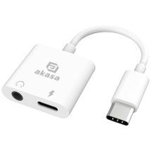 Akasa Usb-c , Audio Adapter Mit Ladebuchse [1x Usb-c - 1x Kopfhörer (3.5 Mm Klinke), Usb-c Buchse
