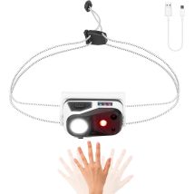 Led-stirnlampe, Usb-wiederaufladbar, Mit 4 Leuchtmodi Und Bewegungssensor
