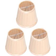 3 Pièces Abat-jour En Tissu E14 À Clipser Sur Le Couvercle De Lampe En Tissu Pour Lustre Applique Murale Décoration De Bureau (or Clair)