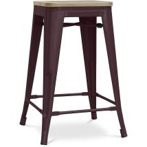 Sgabello Da Bar Di Design Industriale - Legno E Acciaio - 61 Cm - Stylix Bronzo