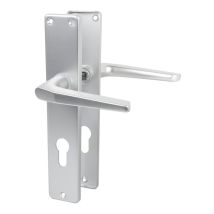 Lienbacher - Langschildgarnitur Europa F1 Aluminium Türdrücker Türbeschlag Türklinke Beschlag Profilzylinder