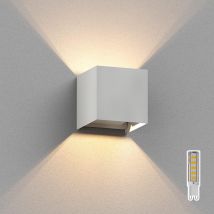 Cozevdnt Ledscom.de Außenwandleuchte, Weiß, Ip65, Up & Downlight + Led-lampe 501lm, Warmweiß