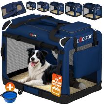 Cage De Transport Pour Animaux Chien Chat Rongeur Respirant Pliable Sac De Transport Matelas Douillet Sac Panier Xl - Bleu Marin - Cadoca