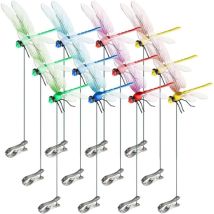 Lot De 12 Pinces À Libellules Artificielles Pour Extérieur, Décoration De Jardinage 3d, Pinces Décoratives De Jardin 3d [db], Comme Illustré