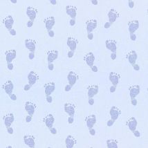Homemaison - As Creation Little Stars Blue Baby Feet Wallpaper Toyroom Nursery Paste The Wall