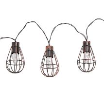 30x Leds Solar Lichterkette Aussen Solarlampe Garten Dekoration Retro Stil, Metall Rost, Led Warmweiß, L 200 Cm