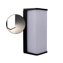 Partenopea Utensili - Applique Da Esterno A Led Rettangolare Da Parete In Pvc Nero Luce Naturale 4000k - Alta Efficienza E Design Minimalista