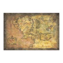 Poster mappa della Terra di Mezzo - Il Signore degli Anelli - 61 x 91,5 cm - Carta lucida 150 g/m² - Gruppo Erik
