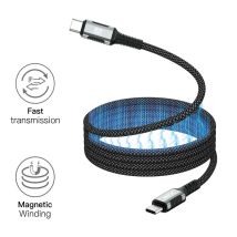 Cable Datos Type-c M/m Magnetico Trenzado / 20v 3a / 60w / 1m / Blanco / Tb2017 / Mtk / 0160172