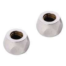 Dadi a Rivetto 3/8" x 10 mm - Set di 2 Pezzi in Ottone Cromato - Dadi per Idraulica