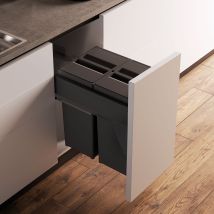 Cubo 580 Plus Line M60 2x40l Antracita - 580 Plus - Cubo De Basura De 2 O 4 Compartimentos Con Guías De Extracción Total Con Amortiguación