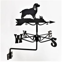 Mini Springer Spaniel Weathervane - Steel - L38 X W38 X H48.5 Cm - Black