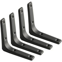 Staffa Per Mensola Da Parete, Staffa In Metallo Nero Opaco, Staffa Per Mensola In Metallo Per Arredo Cucina, Staffa Per Carichi Pesanti, 100mm100mm, 4