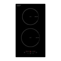 OCEANIC – Placa de inducción domino negra 3500W – 2 zonas de cocción – 29x52 cm – Control táctil con pantalla digital