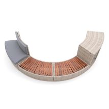 K2o - Abkleidung Whirlpool Half Surround 180 289x45x56 Cm Set Aus 4 Halbrunden Teilen, Treppen, Bank Und Aufbewahrung