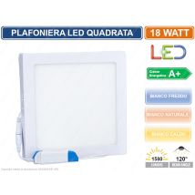 Plafoniera Pannello Led 18w Quadrata A Montaggio Superficiale 3000k - 4000k - 6500k - Colore Luce: Bianco Naturale