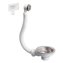 Desagüe De Fregadero Con Cesta De Acero Inoxidable Con Rebosadero De 90 Mm - Wirquin