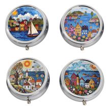 Portapillole In Metallo Little Houses - Stile Colorato E Decorativo