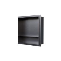 Nicchia Da Parete Nt303010x Senza Cornice In Acciaio Inox Con Ripiano Portaoggetti - 30 X 30 X 10 Cm (l X A X P) - Colore Selezionabile Gunmetal