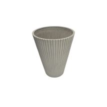 Vaso Tondo Piccolo A Cono Da Esterno Giardino In Fibra Di Argilla Ø19x22 Cm Erica - Black