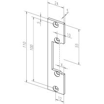 Effeff - Flachschließblech 106 Stahl Verzinkt Käntig Breite 24 X Länge 110 Mm Din Links / Rechts