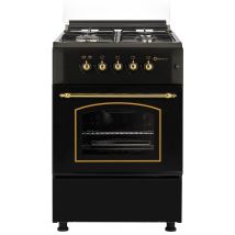 Solthermic - Cocina Gas Negra Rústica 60x60 F6s40g2
