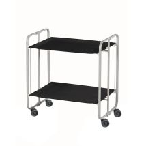 Carrito de té plegable gris y negro – Estructura de acero – Dimensiones: 72 x 65,5 x 43 cm