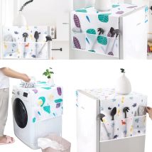 Refrigerator Cover,2 Pieces Washing Machine Cover For Washing Machine Refrigerator With Storage Bags On Both Sides Waterproof Refrigerator Top Cover, 