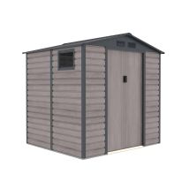 Casetta Metallica Gardiun Surrey 4,07 M2 Esterno 213x191x211 Cm In Acciaio Con Finestra Laterale E Effetto Legno Venato
