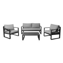 Set Salotto Mojito Ii 4 Pezzi Grafite E Grigio