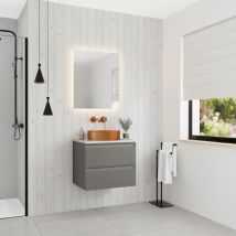 Nuovo Mobile Da Bagno 60 Cm, Grigio Scuro (ceramia-3dg60)