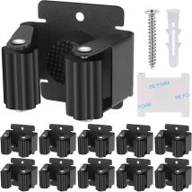 Porta Scope da Parete in Acciaio Inossidabile 304 – Supporto Utensili con 6 Staffe e 3 Ganci – Design Antiscivolo e Antiruggine