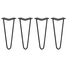 4 X 12' Hairpin Legs - 2 Prong - 10mm - Black