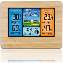 Reloj Despertador Con Pronóstico Del Tiempo Con Pantalla Lcd A Color Ymyny, Termómetro E Higrómetro Para Interiores Y Exteriores, Reloj 3373norcc 