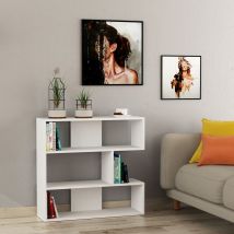 Decortie Molly Bibliothèque Moderne Présentoir No.1 Blanc Court 89cm