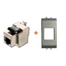 Presa Di Rete Cat.6 Stp Gewiss Chorus Titanio Grigio Metallizzato Rj45 Small