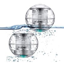 Iluminación Solar Para Piscina, Bola Impermeable Con Cambio De Color Automático (paquete De 2)
