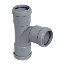 Floplast 40mm Grey Push Fit Waste Tee - Durable Abs Pipe Connector