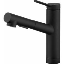 Kitchen Faucet With Pull-out Spray, Kitchen Sink Faucet With 2 Jets, 120° Swivel Kitchen Faucet, Single Lever Sink Mixer, Matte Black