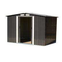 Groundlevel - Easy Store Metal Garden Shed 6x8 Foot Grey