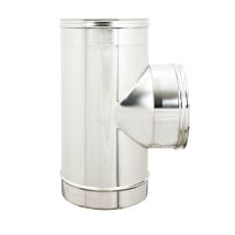 Edelstahl T-Verbinder für Ofenrohre – 28 cm – Durchmesser 12/14/15/20/25 cm – 0,5 mm Dicke