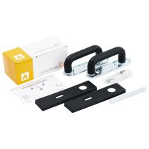 Drückergarnitur PZ FH – Kunststoff schwarz – U-Form – Feuerschutz – 9,0 mm Vierkantstift – 72 mm Entfernung