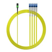 Elfcam Câble Fibre Mpo/apc À Lc/upc 8 Fibres 15m Monomode Type B - 3.0mm Lszh Os2 9/125 Μm Sans Pin, Compatible 40g/100g/200g/400g/800g/1.6t