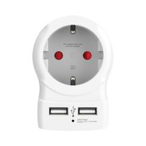 Skross 1500282 Presa Di Corrente Intermedia Con Usb Bianco