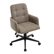 Chairus Office Chair In Linen Upholstered Modern Desk Chair Height Adjustable Swivel Chair With Wheels For Home Office Bedroom Workplace, Brown