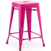 Stylix Barhocker – 60 cm Sitzhöhe – Industrieller Stil – Stapelbar – Stahl – Ideal für Küchen und Essbereiche