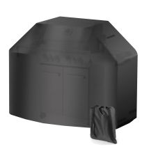 Toboli Telo Copri Barbecue 132x66x109cm In Pvc Impermeabile, Nero, Uso Universale, Lavabile